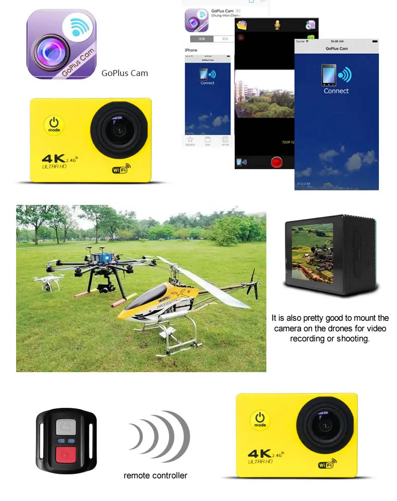 5 шт./партия SJ7000R новая экшн-камера Wifi 1920X1080 P 30Fps 14Mp 2," Lcd 170D шлем подводный Go Водонепроницаемая профессиональная камера