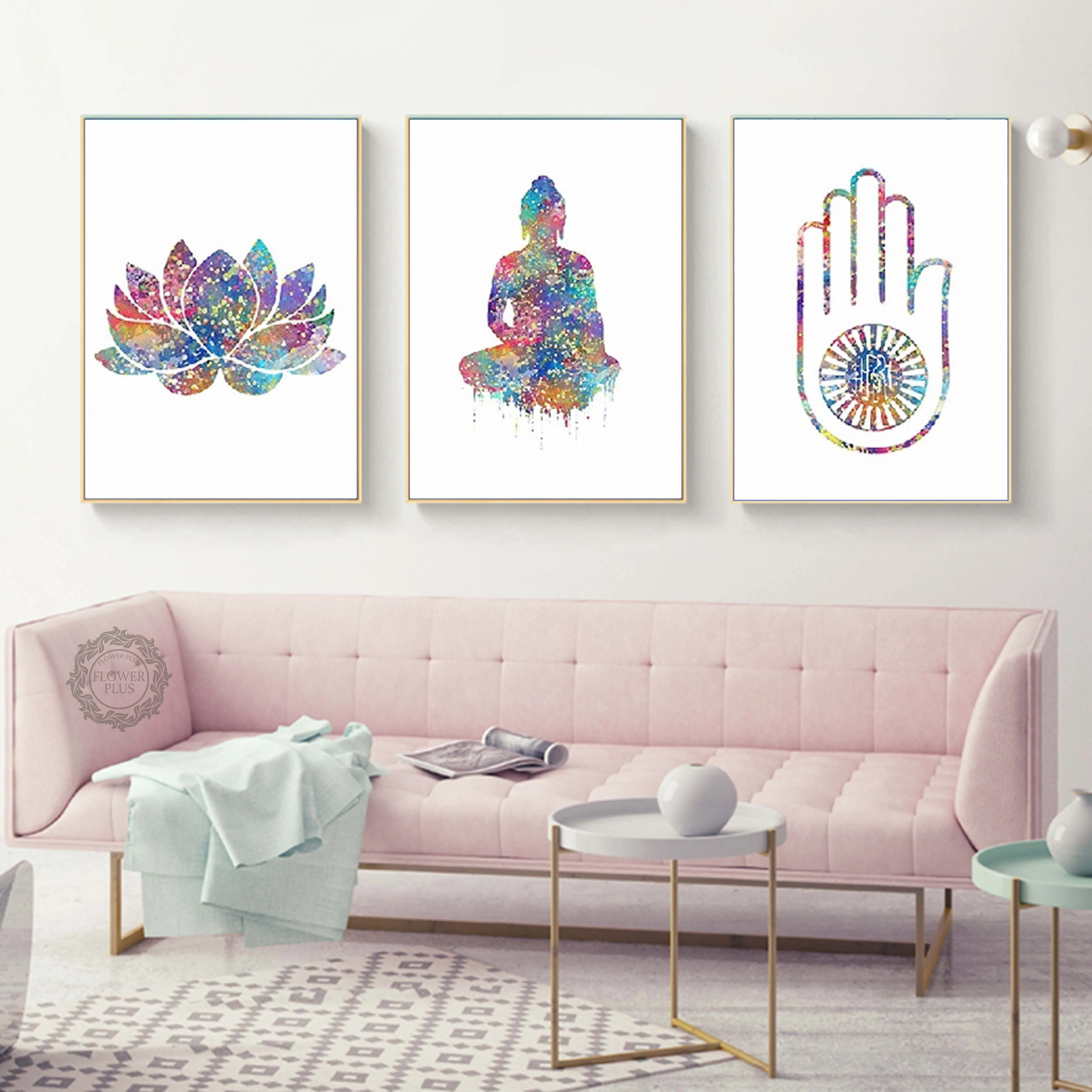 Индийский Современный лотоса будда йога узор украшение дома настенные картины