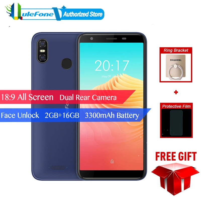 Ulefone S9 Pro Android 8 1 смартфон 5 дюймов 18:9 дисплей MTK6739 четырехъядерный 2 Гб ОЗУ 16 ПЗУ 13MP