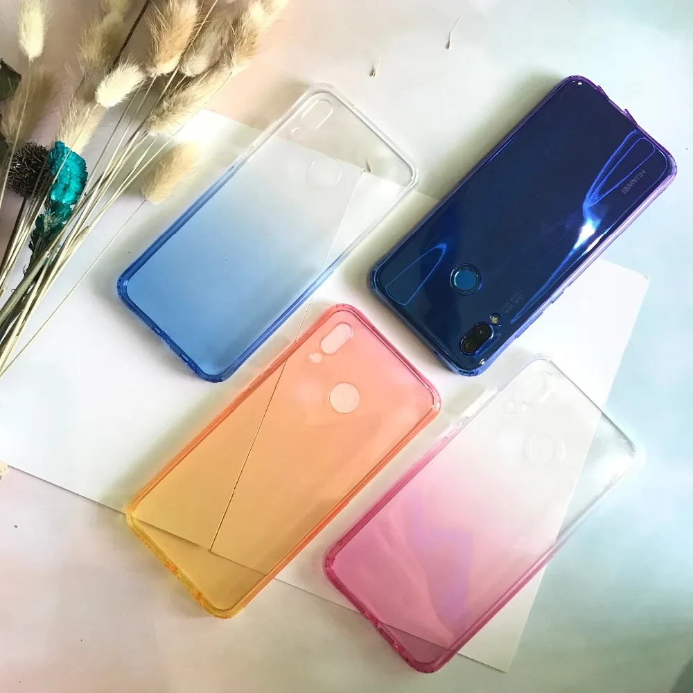 Новый цвет градиентный телефонный чехол для Huawei p20 lite 5 84 дюйм(ов) мягкий свет Nova 3e