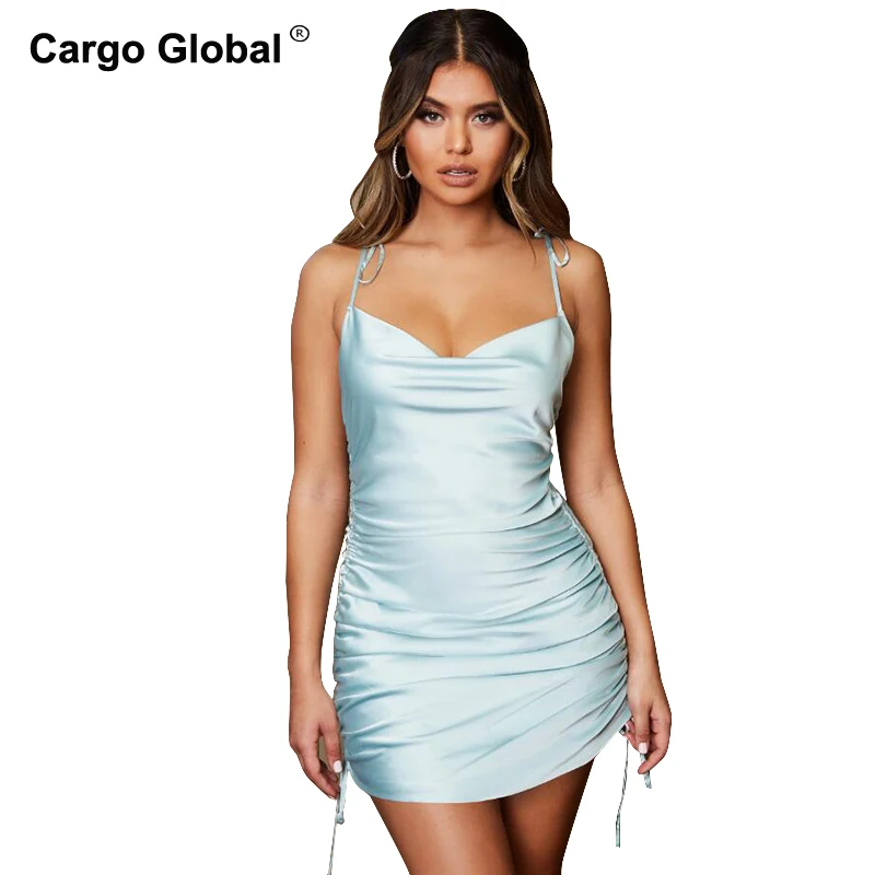 Новинка лета 2019 женское пикантное вечернее платье на бретельках обтягивающее