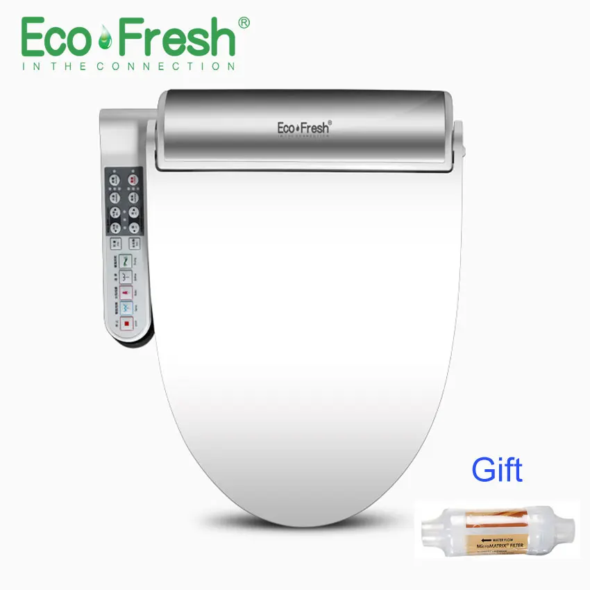 EcoFresh Smart toilet seat Electric Bidet intelligent heated toilet seat cover led lighting Massage care for child woman