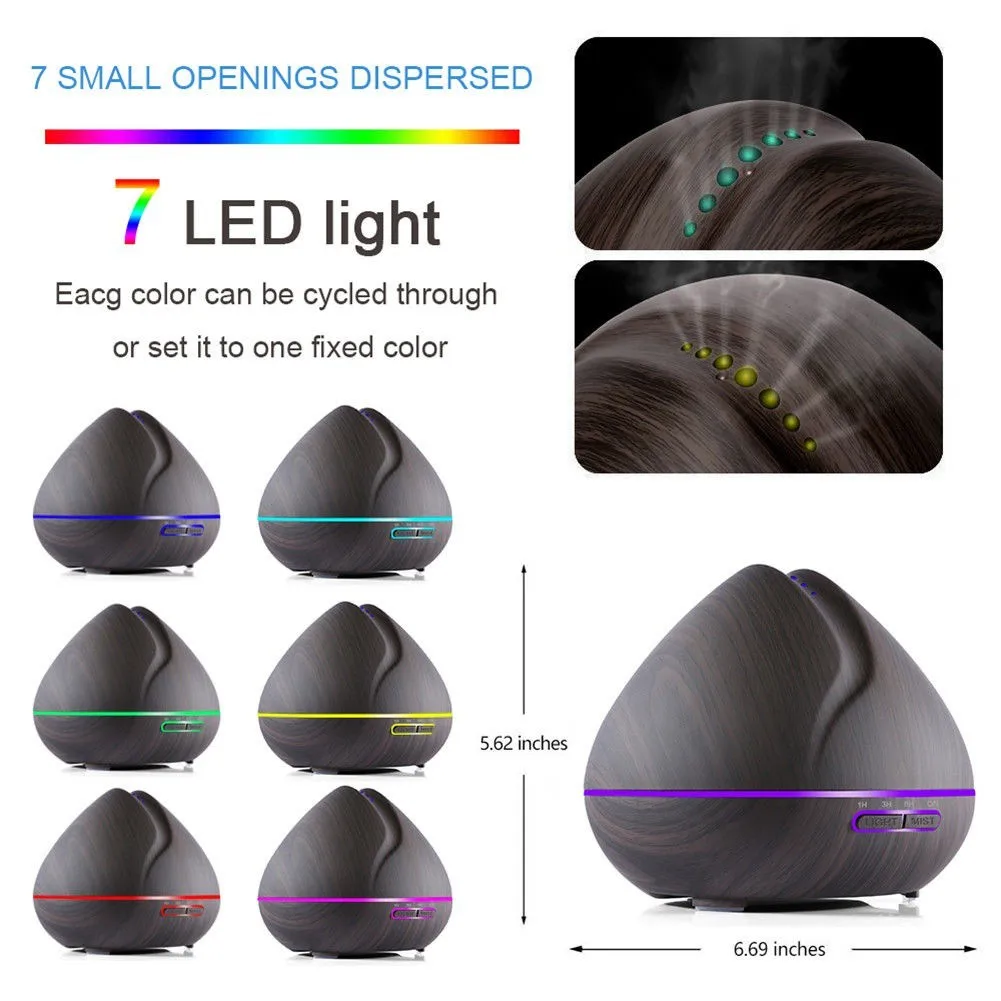 550ml Ultrasonic Humidifier Colorful Oil Diffuser with Remote Control Air Aroma for Office Bedroom N30C | Бытовая техника