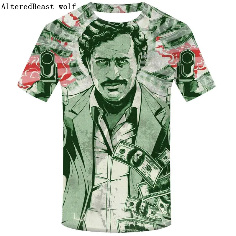 Мужская 3D футболка Pablo Escobar принт нарков Пабло Эскобара смешные футболки для