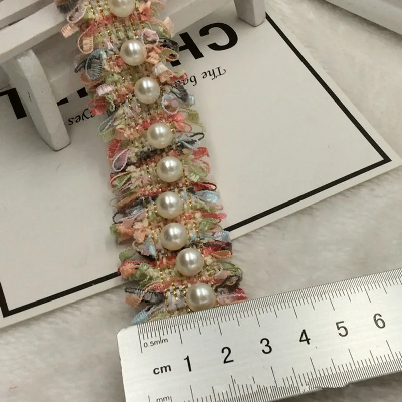 1 ярд/лот 3 см широкая Корейская ручная работа-прибитая жемчужная лента DIY hairdress