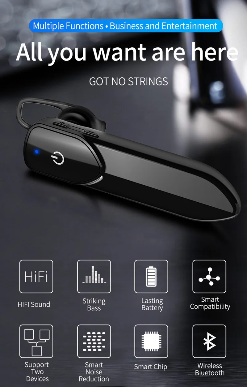 KEBIDU мини беспроводная Bluetooth гарнитура Handfree наушники беспроводные наушники стерео наушники для IPhone huawei samsung