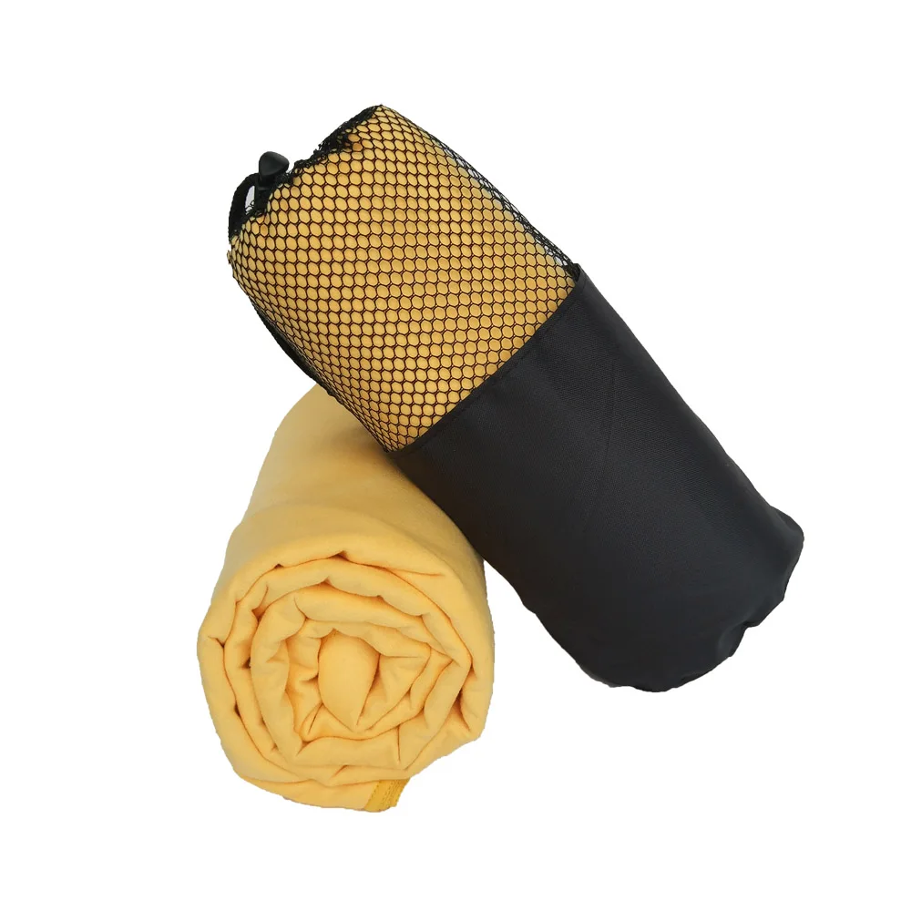 Yellow Zipsoft спортивное полотенце пляжное полотенце микрофибра ткань сетка сумка быстросохнущее дорожное одеяло плавательный Йога-коврик для кемпинга Рождество - Цвет: Yellow