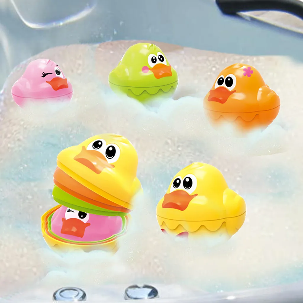 Игрушки для ванны плаванья утка пузырчатая машина Радуга Укладка и гнездящиеся