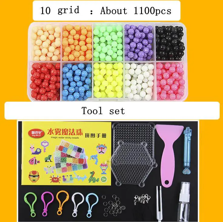 10 grid DIY магические шарики с водяным туманом, игрушки для детей, формы в виде животного, волшебный шарик Doug, водорастворимый Bean, ручная работа, головоломка, детская игрушка - Цвет: 10 grid
