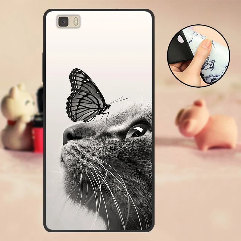 T10 Чехол для huawei ALE-L21 Funda для huawei P8 Lite, черный чехол из ТПУ и силикона для huawei P 8 Lite, чехол для телефона P8Lite - Цвет: T10