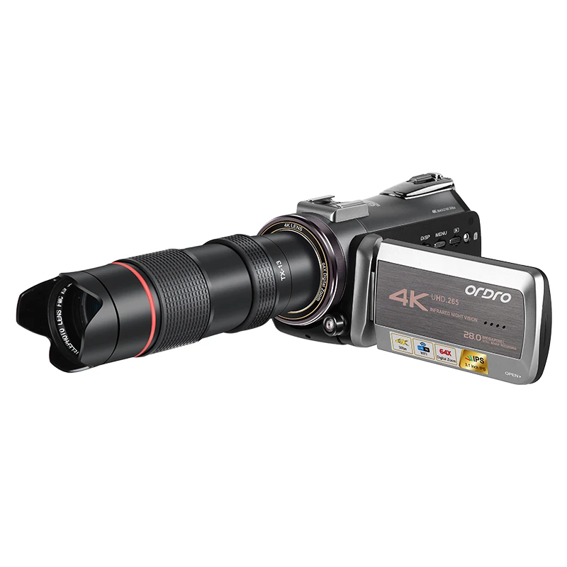 ORDRO телескоп для камеры 12X телескоп объектив для DSLR камеры видеокамеры D395 AC3 AZ50 смартфон внешние аксессуары