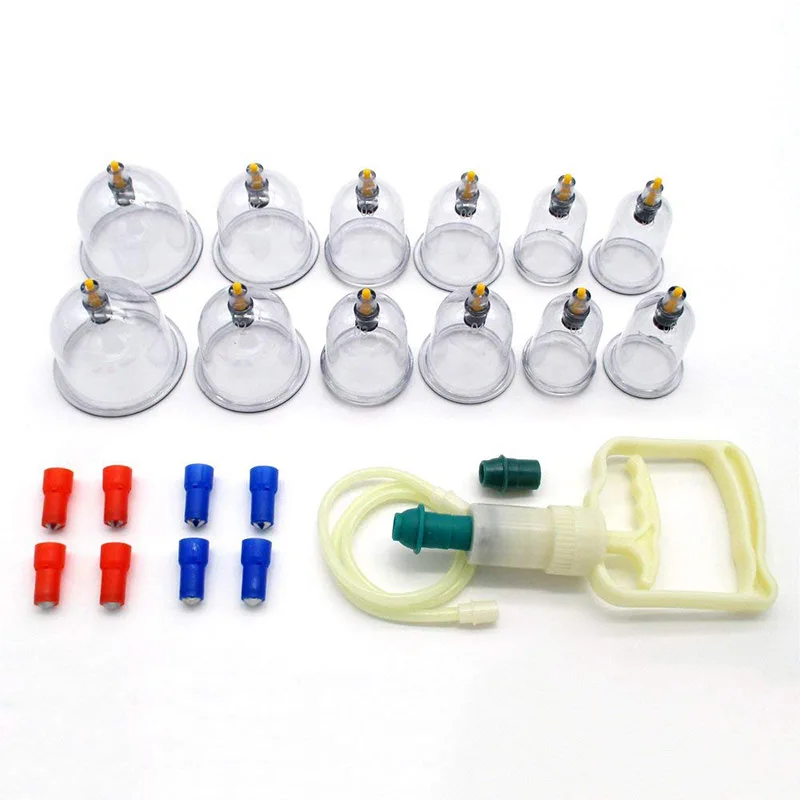 Set of 12 Cups MHKBD 12/24 шт./компл. вакуумное устройство для купирования при помощи присосок медицинский присоска магнитный аппарат для лечения Банки Массаж тела банок - Цвет: Set of 12 Cups