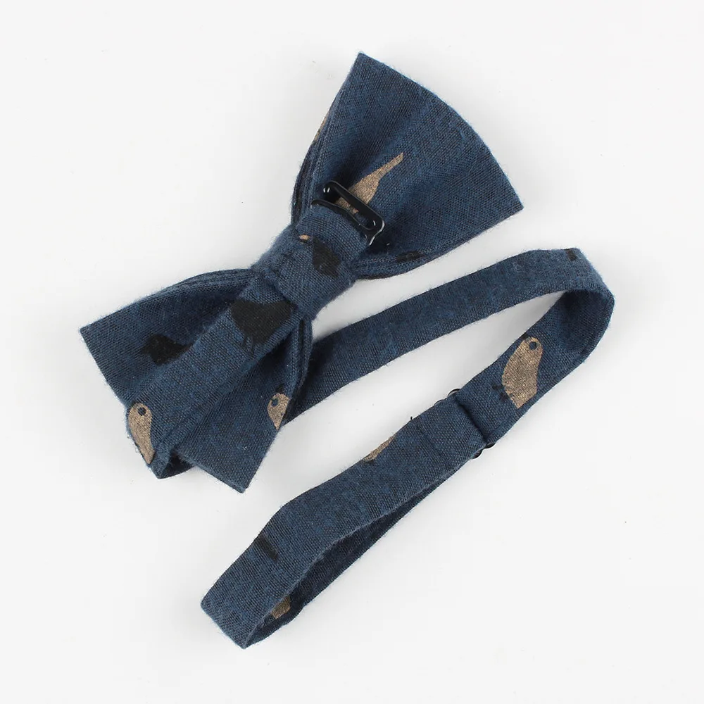 Мужской регулируемый галстук бабочка из 100% хлопка с принтом птиц|Мужские