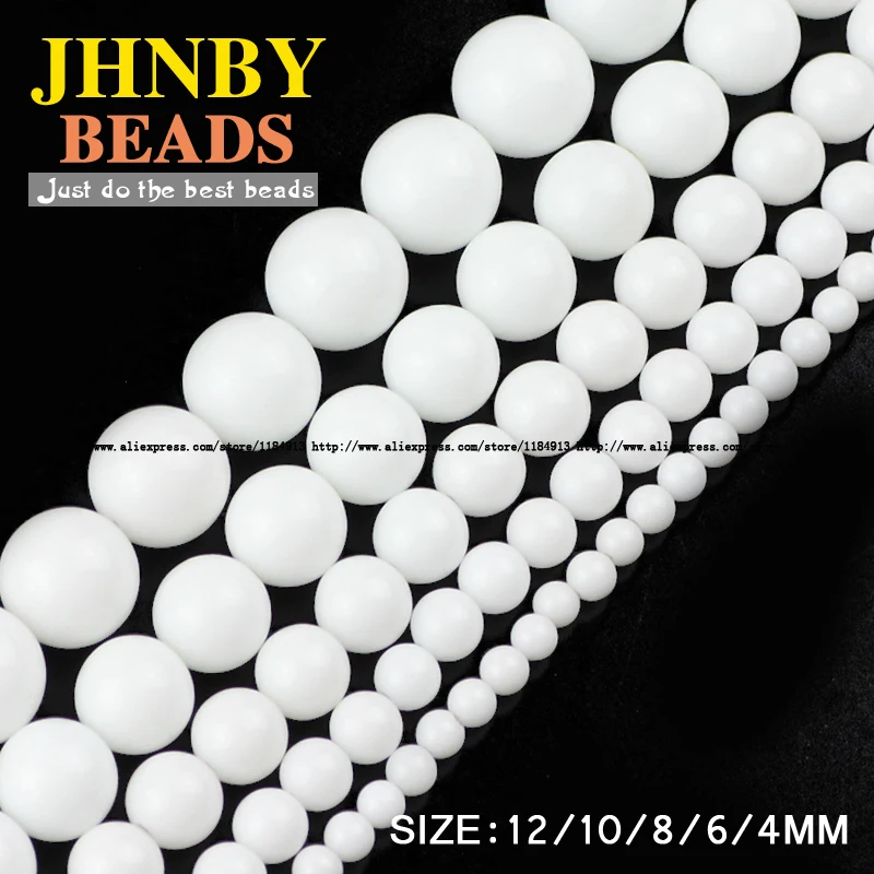 JHNBY AAA керамические бусины из белого камня натуральный камень круглые россыпью