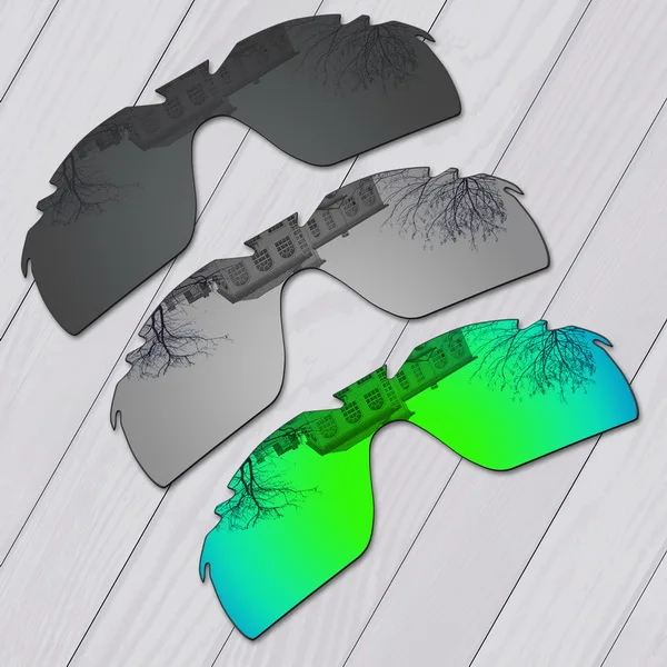 E.O.S поляризованные улучшенная замена линз для Oakley Radarlock XL Солнцезащитные очки с отверстиями-множественный выбор - Цвет линз: Black-Silver-Green