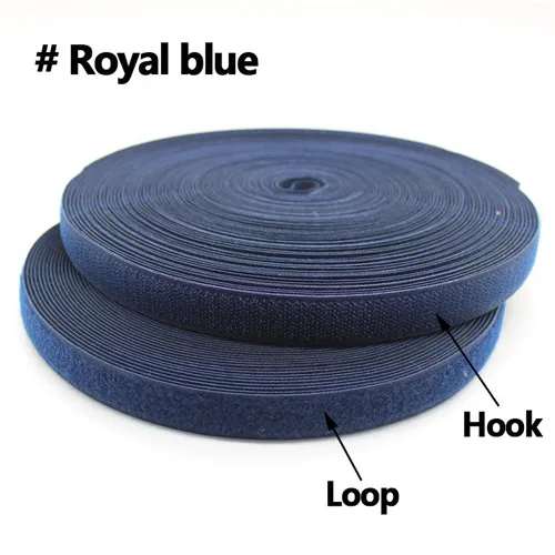 Royal blue 2 рулона 25 мм* 25 ярдов крючок и петля без самоклеящейся нейлоновой смешанной клейкой ленты аксессуары для шитья одежды волшебная лента без клея - Цвет: Royal blue
