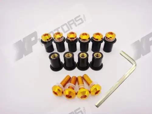 Комплект болтов ветрового стекла для Yamaha YZF R1 R6 FZ1 FZ6 FZ8 Gold|bolt mobile|windshield windscreenwindshield