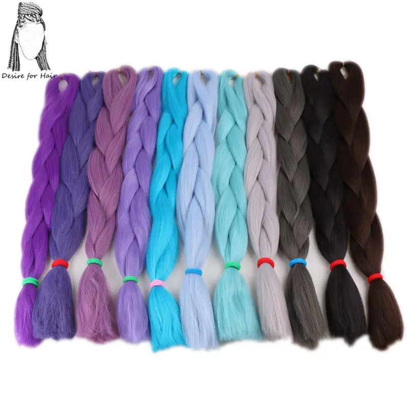 Desire for hair, 1 упаковка, 24 дюйма, 80 г, 90 чистых цветов, высокая температура, синтетическое волокно, огромные косички, волосы для маленьких закрученных косичек