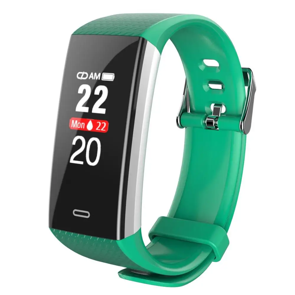 mint Green Tomkas умный Браслет Bluetooth спортивный монитор Heartrate Здоровье Браслет фитнес трекер Водонепроницаемый браслет шагомер - Цвет: mint Green