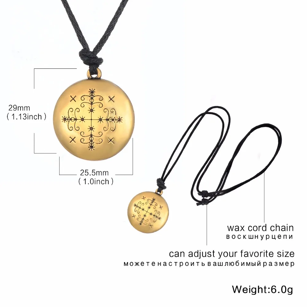 Fishhook Медное покрытие папа Легба Вуду Loa Veve кулон Lwa Death Jewelry Амулет ожерелье