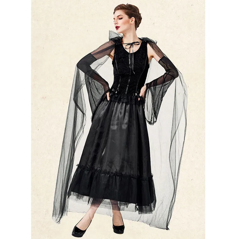 Женский костюм ведьмы-чернокнижницы для Хэллоуина, карнавала, Пурима, маскарада, ролевых игр и вечеринок в ночных клубах.