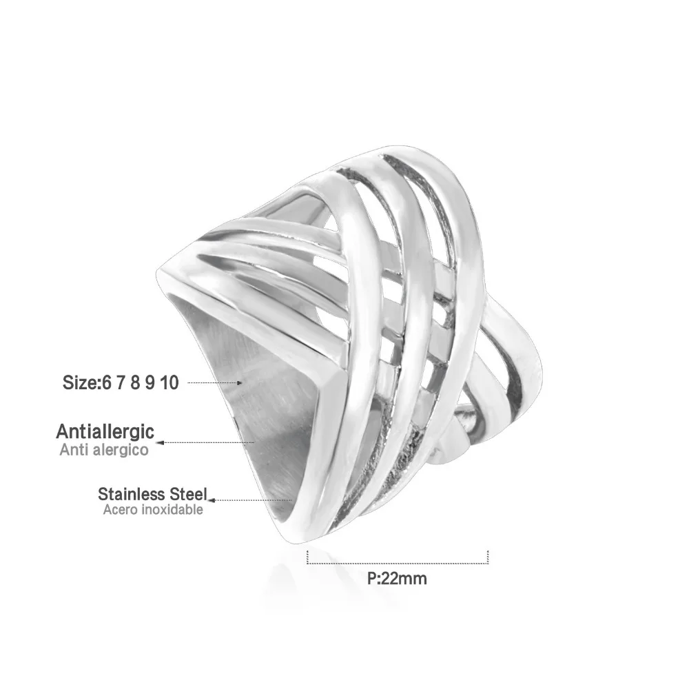LUXUSTEEL Stainless Steel Rings Gold/Silver Color Size 8-10 Geometry Wedding Fashion Accessories Gift | Украшения и аксессуары