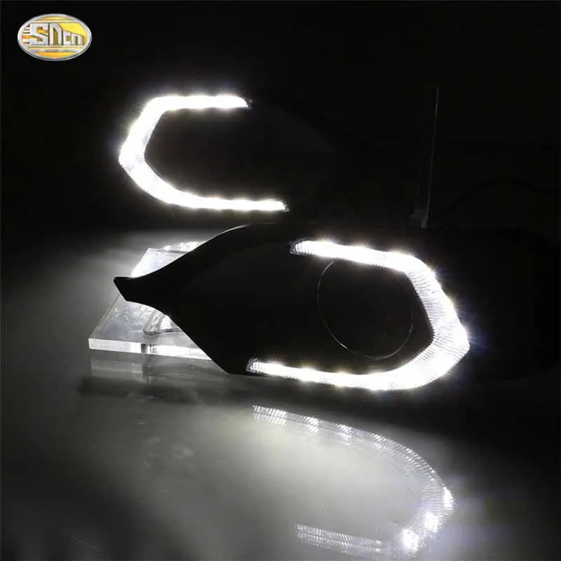 C Shape Для Mitsubishi Pajero Sport 3 Montero Sport светодиодный дневные ходовые огни Противотуманные фары DRL с желтыми поворотные сигнальные функции - Цвет: C Shape