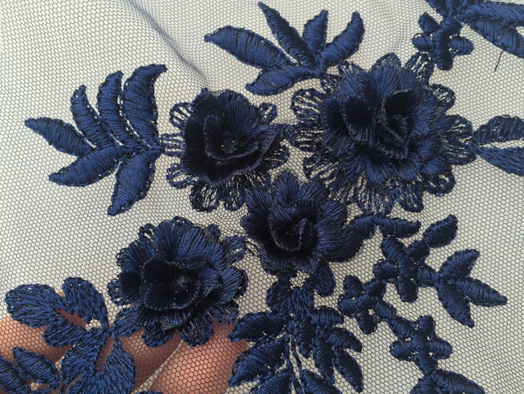 18 цветов 3D вышивка кружевные цветочные наклейки кружевная ткань нашивка для