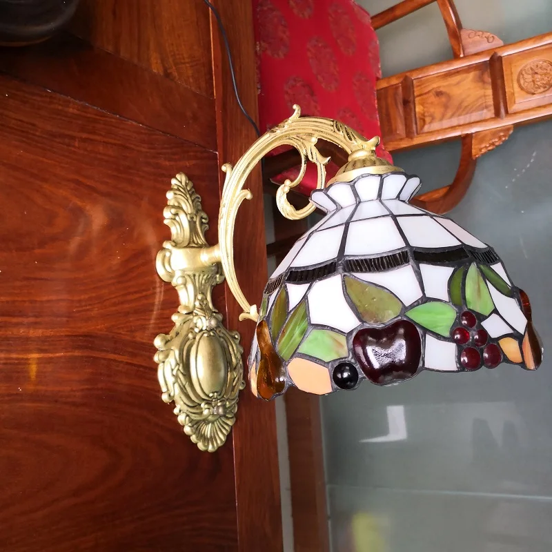 Настенный светильник FUMAT средиземноморский Tiffanylamp вишневый виноградный