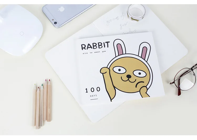 100 дней планировщик мультфильм Стиль маленький портативный блокнот 14*16 см бумажный Органайзер блокнот