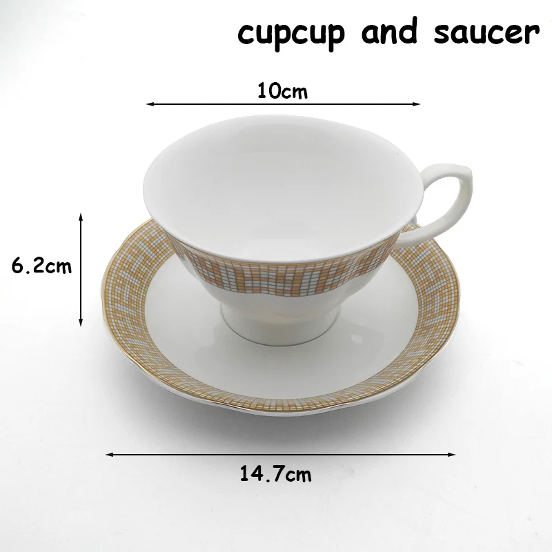 cup and saucer Роскошная посуда, керамическая тарелка для стейка, десертные блюда, кофейная чашка, блюдце, набор, европейская посуда для напитков, блюдо для торта, паста, салат, поднос, 1 шт - Цвет: cup and saucer