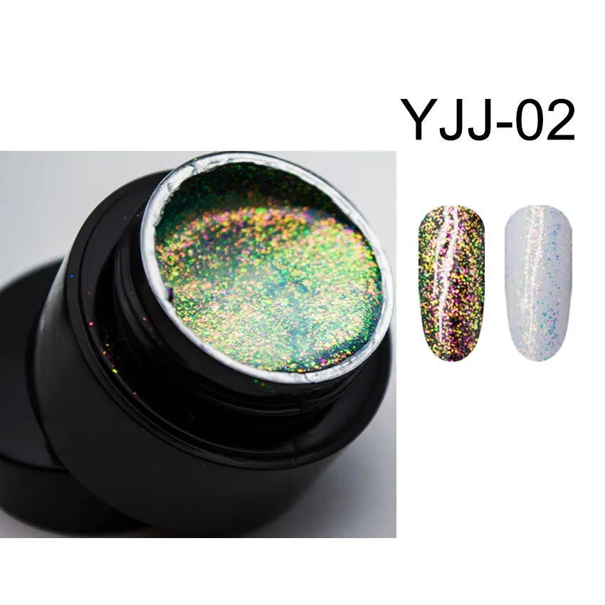 YJJ02 5 мл Хамелеон Гель лак для ногтей Galaxy гель хлопья гель лак с блестками замачиваются УФ гель лак для ногтей Хамелеон ZJJ3008 - Цвет: YJJ02