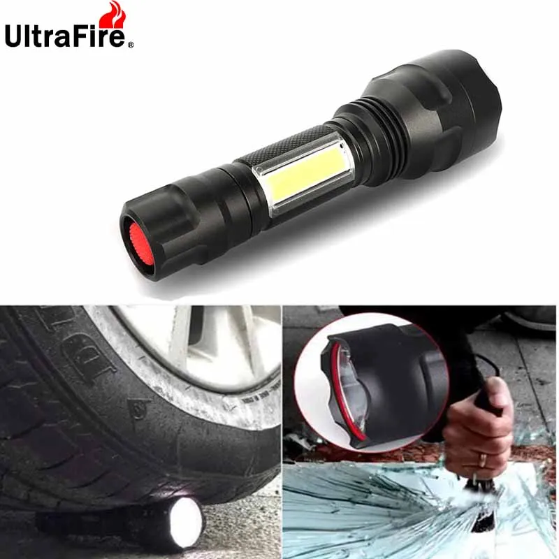 Светодиодный фонарь Ultrafire C8 T6+ Рабочая лампа светодиодный аварийная вспышка 4 режима факел Фонари Охотничий Тактический фонарь кемпинг Luz18650 бликов Flashlig