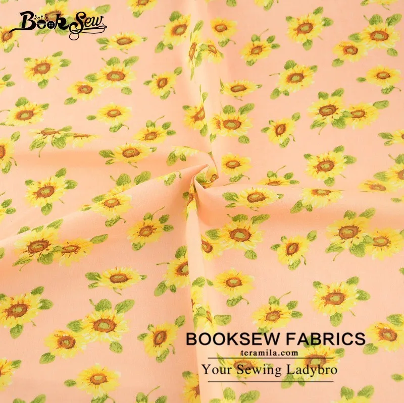 Booksew 100% хлопок поплин Ткань розовый Жир Квартал подсолнечника соизволил мягкий