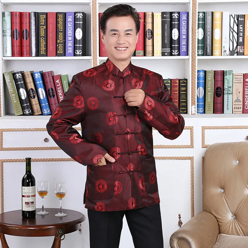 Костюм Чонсам Zhongshan мужской винтажная хлопковая одежда зимняя куртка