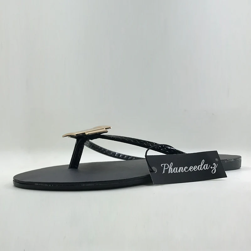 Женские сандалии на плоской подошве однотонные шлепанцы большие размеры 6 11 лето