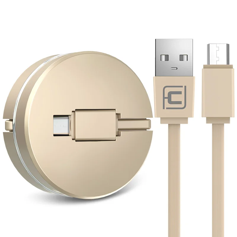 Gold CAFELE 1 м Micro USB кабель для samsung huawei Xiaomi Android смартфоны HTC Синхронизация данных USB кабель Портативный usb зарядный кабель - Цвет: Gold