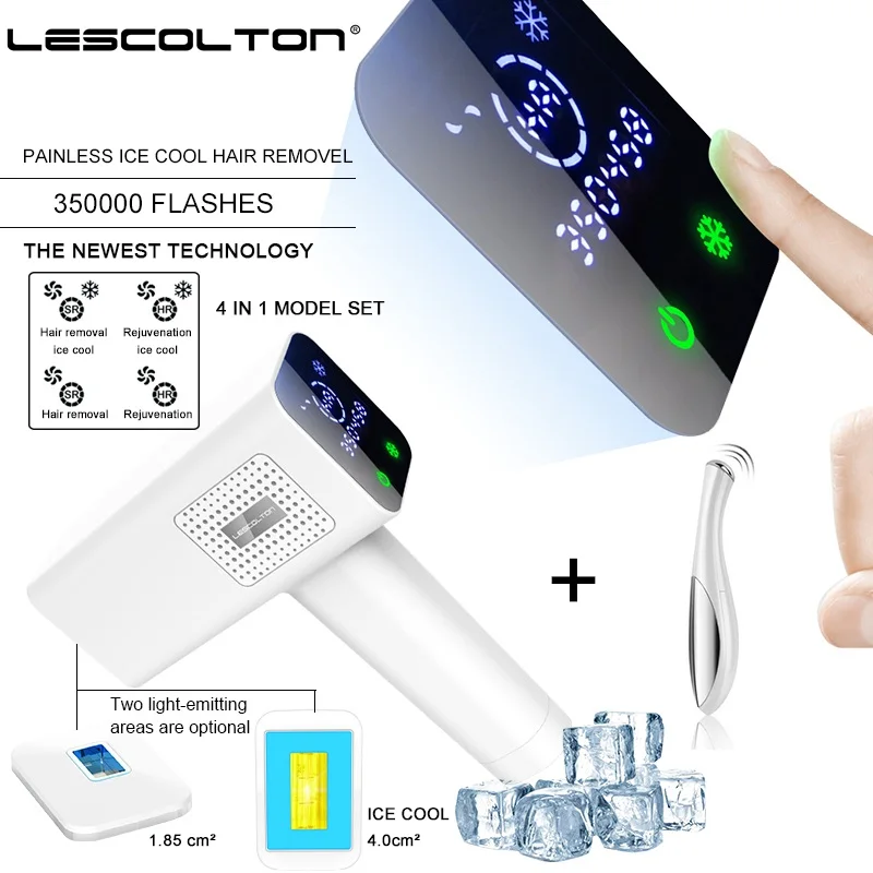 T012C with gift 4 Lescolton новейший Эпилятор Icecool 4в1 IPL Depilador для удаления волос, лазерный эпилятор для удаления волос, постоянный Электрический эпилятор - Цвет: T012C with gift 4