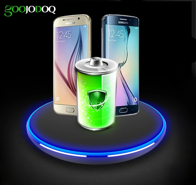 GOOJODOQ QI Беспроводной Зарядное устройство для iphone 8/8 Plus X 7 6 6s 5 Qi Pad samsung S8 плюс S7 край