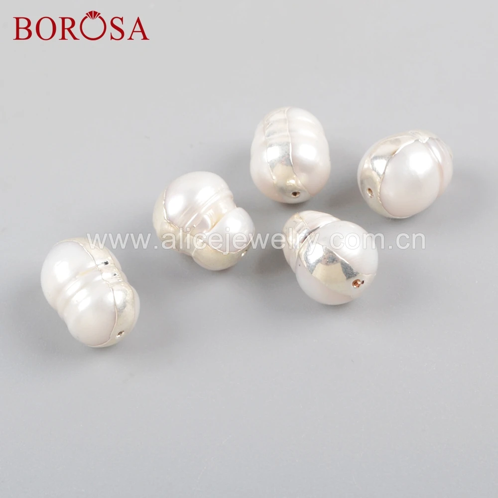 BOROSA 20 шт Стильные Золотые/серебряные/розовое золото цвет Бусы из натурального