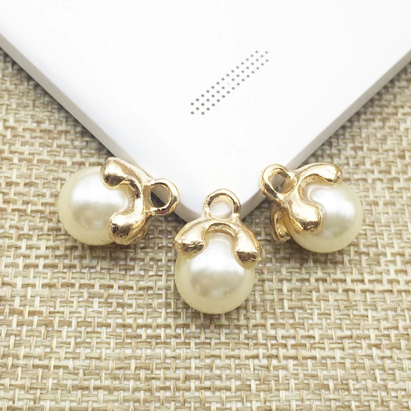 50pcs Pearl Pendant Strass Charms Wedding Brides Hair Clips Accessories Necklace Bracelet Floating Enamel Jewelry Drilling Decor | Дом и сад