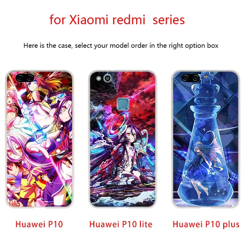 Чехлы для телефонов с Аниме dakimakura no game life чехлы Huawei P40 P30 P20 Pro P10 P9 Lite p30lite p40lite P samrt Z