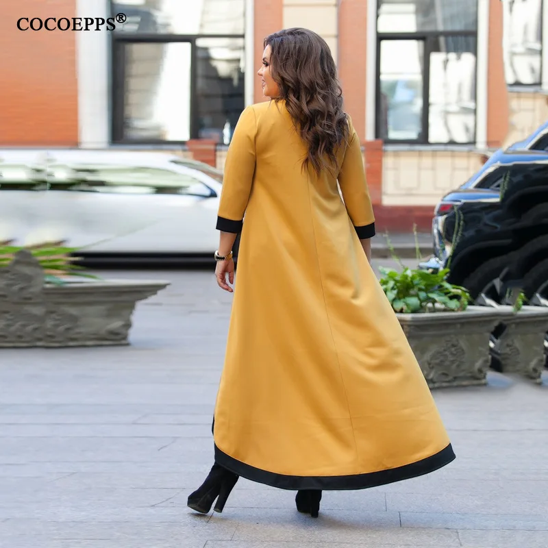 Женское винтажное платье с рукавом три четверти весеннее свободное большого