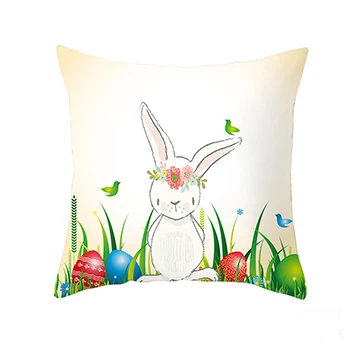 45*45 см Хлопок Кролик Happy Easter украшения для дома подушки Кролик яйца наволочки для подушки пасхальный декор wielkano - Цвет: 4