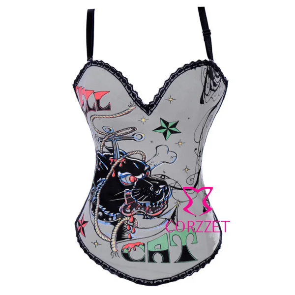 Корсет Женский с принтом льва на бретелях S-2XL | Женская одежда