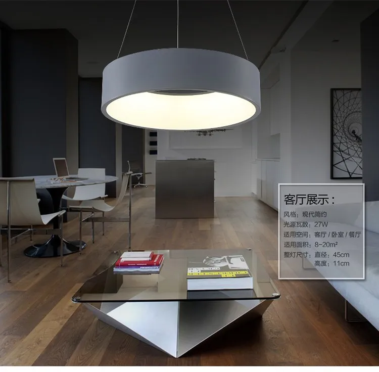 Free shipping modern led pendant lights circle suspension for dining room lamps home decoration light fixtures | Лампы и освещение