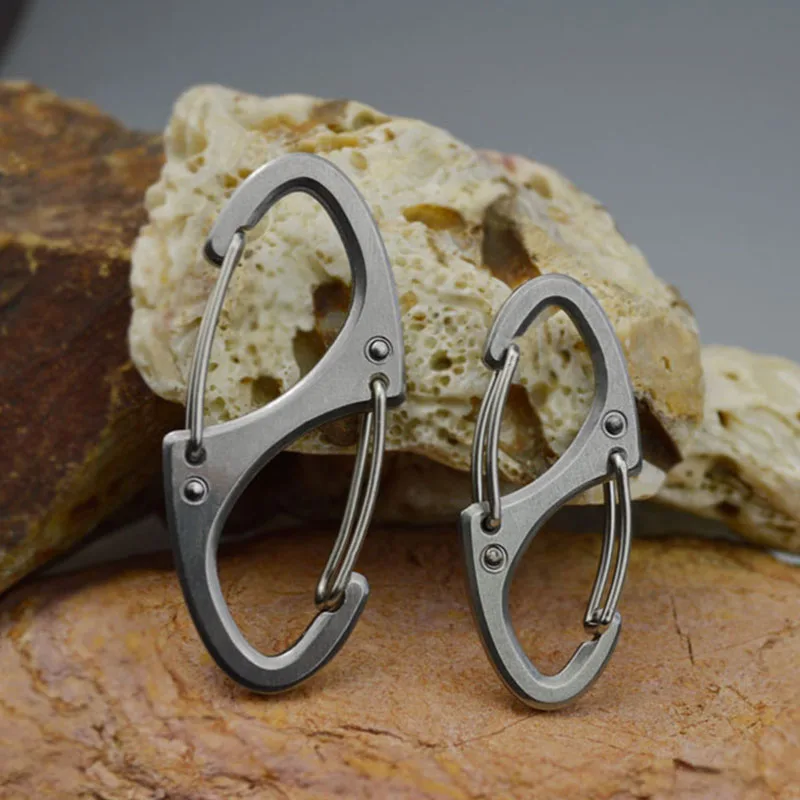 1PC 8-shaped Stainless Steel Keychain Key Chain Ring Hang Buckle Fast Hook Backpack Accessories Camping Equipment Gadget | Спорт и