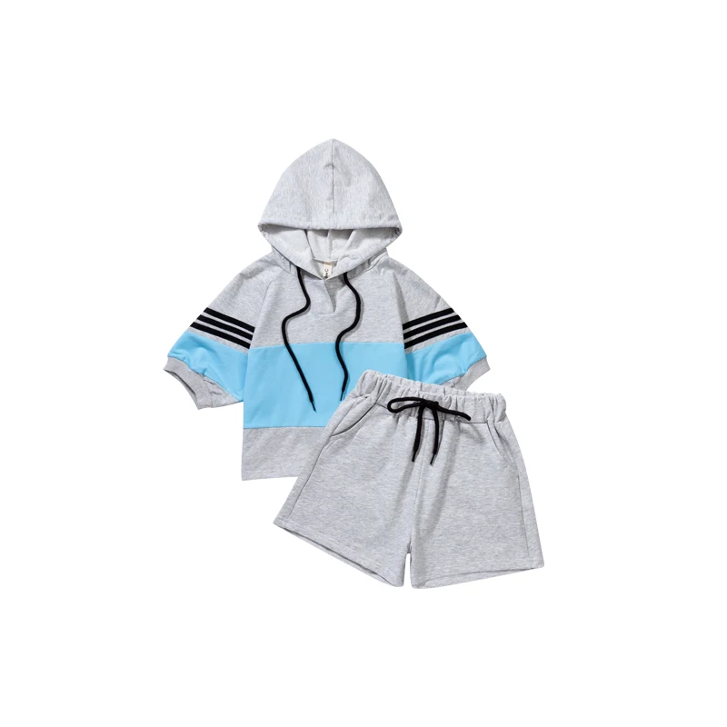 Костюм для девочек лето 2019 новый корейский детский спортивный тонкий свитер с