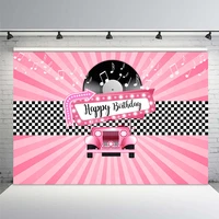 mehofoto happy birthday photography backdrops music cd pink car birthday party banner decoration background gift children stripe