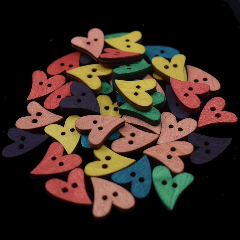 100 шт. деревянные пуговицы для рукоделия|Пуговицы| |